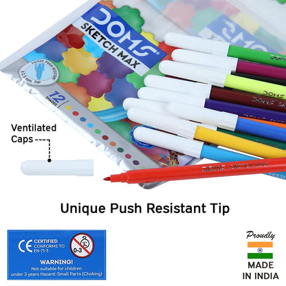 Doms Sketch Max 14 Shades Non-Toxic Water Colour Sketch Pens