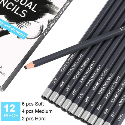 Charcoal Pencils Drawing Set 12 Pieces