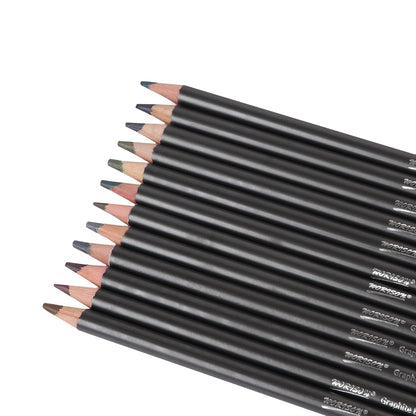 worison Water Soluble Earth Tones 12 Coloured Graphite Pencils