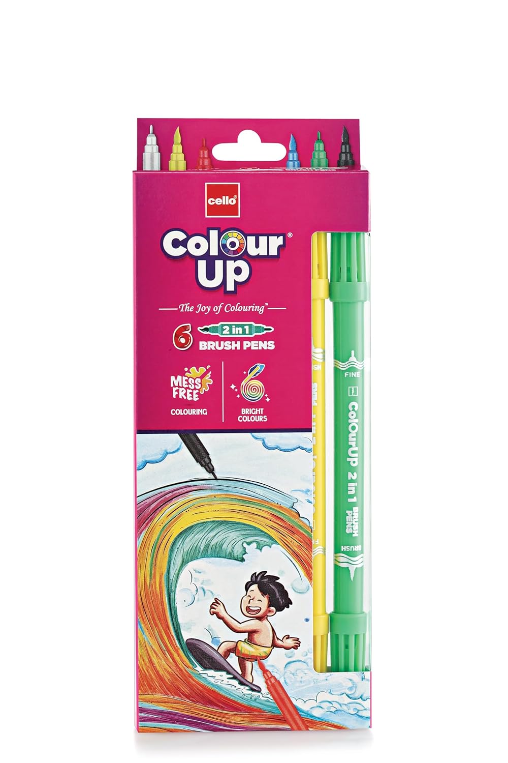 Cello BrushTip Pens Multicolor 6 Shades Set (Pack of 1)