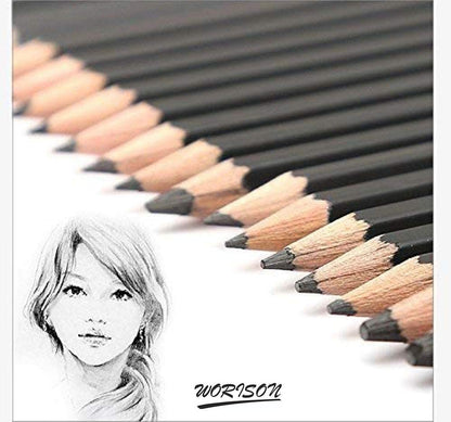 worison Fine Art Drawing&Sketching Pencils-24Pcs,Black