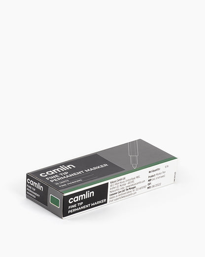 Camlin Fine Tip Permanent Markers Green (Set of 10)
