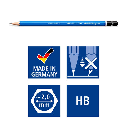 STAEDTLER Mars Lumograph Shading Pencils Pack of 12 Pcs