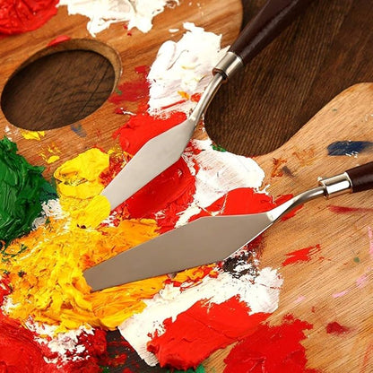 Grandink Palette Painting Knives - Set of 5 Various Sizes & Shapes, Stainless Steel