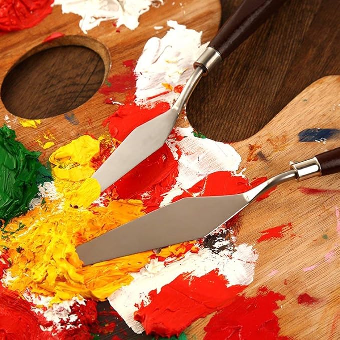 Grandink Palette Painting Knives - Set of 5 Various Sizes & Shapes, Stainless Steel