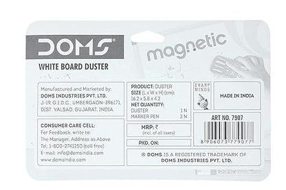 DOMS Fine Magnetic Whiteboard Duster Marker Set | Easy to Wipe