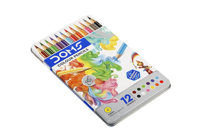 DOMS Fsc 12 Colour Pencil Flat Tin Multicolor