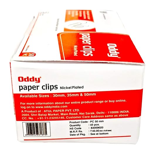 Oddy Paper Clips Nickel Plated - PC-50mm -