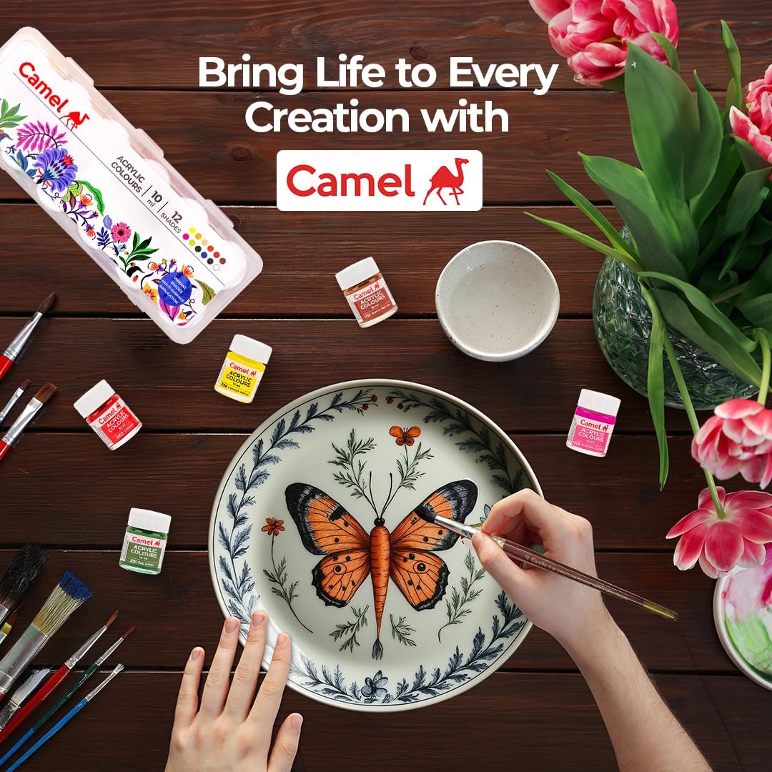 Camel Acrylic Ultra Colour – 12 Rich Shades (10ml each)