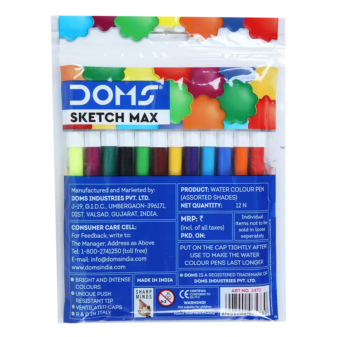 Doms Sketch Max 14 Shades Non-Toxic Water Colour Sketch Pens