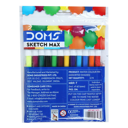 Doms Sketch Max 14 Shades Non-Toxic Water Colour Sketch Pens