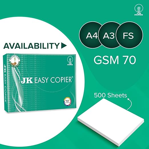 JK Easy Copier Paper | A4 Size | 70 GSM | 500 Sheets | White Paper