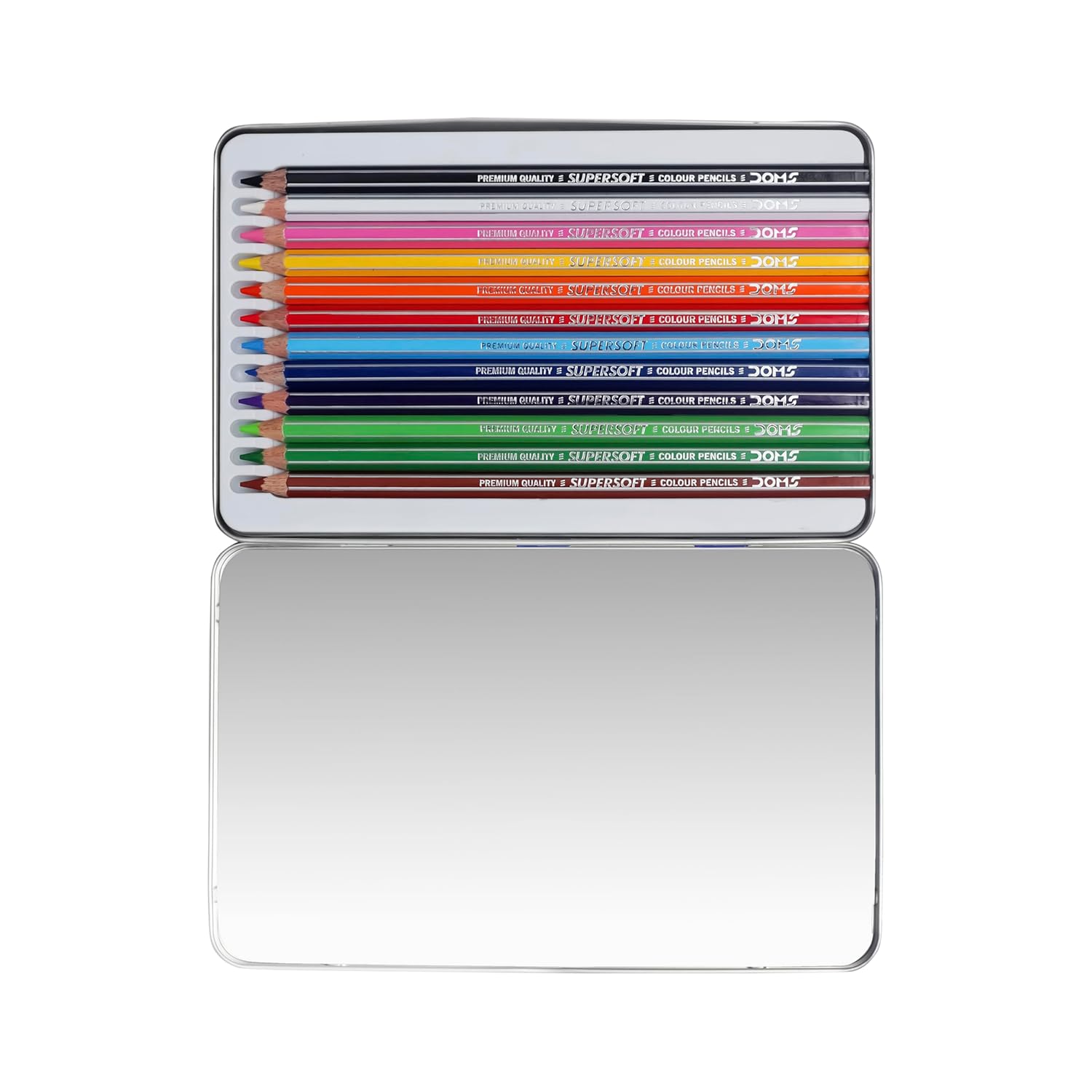 DOMS Fsc 12 Colour Pencil Flat Tin Multicolor