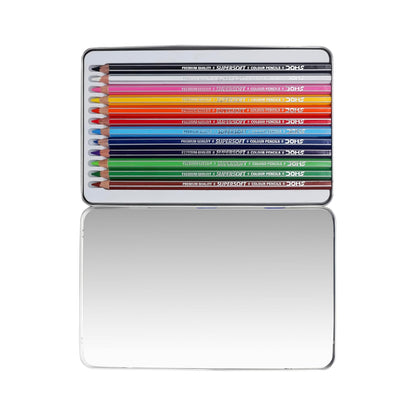 DOMS Fsc 12 Colour Pencil Flat Tin Multicolor