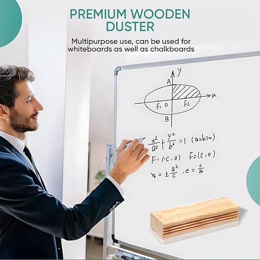Premium Non Magnetic Wooden White Board Duster | Black Board Wooden Duster Whiteboard Eraser for Erasing White Board Marker or Chalk Board Writing
