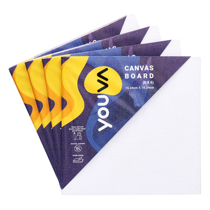 Navneet Youva |Cotton White Blank Canvas Boards ,6x6