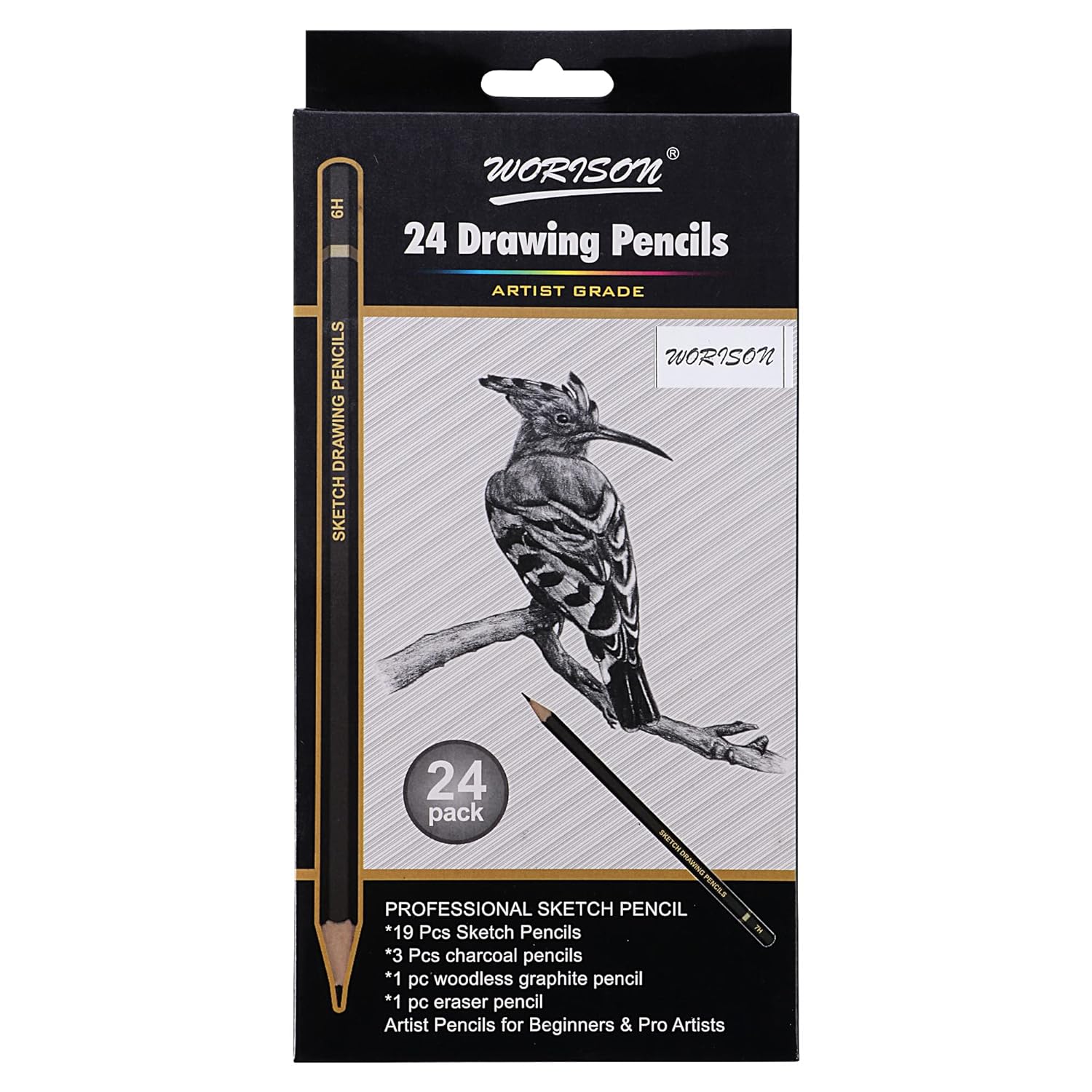 Worison 24 Drawing Pencils