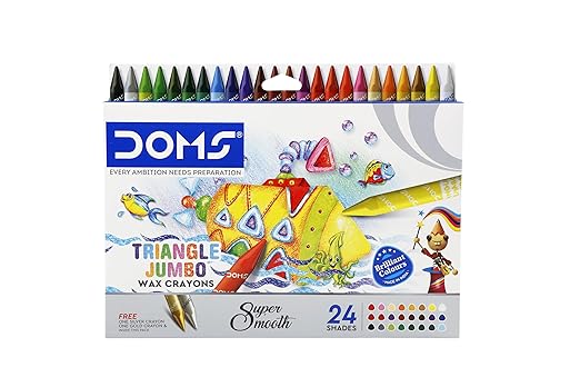 Doms triangle jumbo wax crayons 24 shades