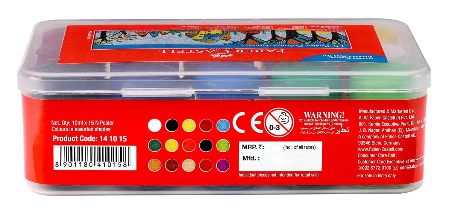 Faber-Castell Poster Color Plastic Box - Pack of 15