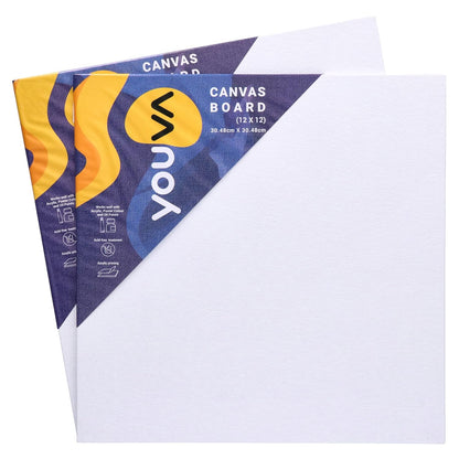 Navneet Youva |Cotton White Blank Canvas Boards for Painting,12x12