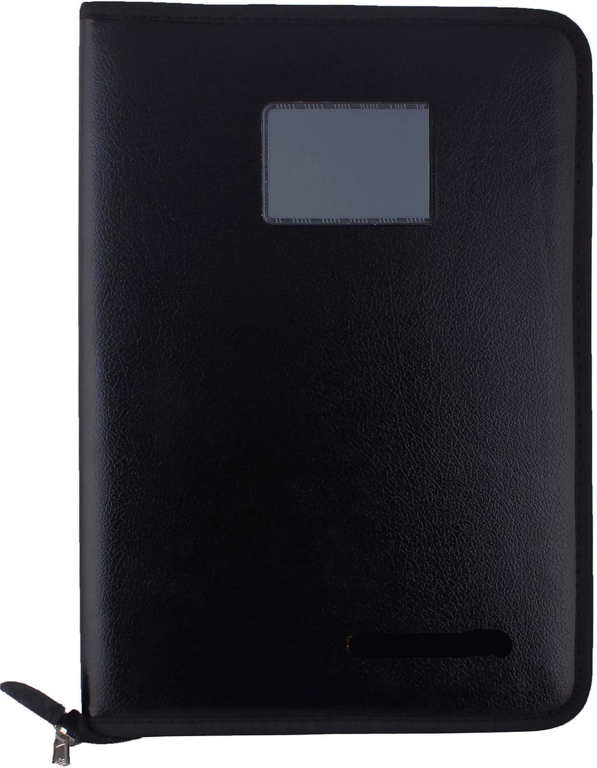 Leather Document File Folder Multipurpose Professional Documents Organizer Bag with Zipper Portfolio Holder for Office, School (Set of 1 - Black)
