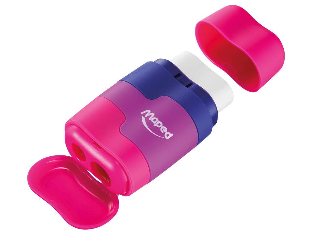 Mapped Connect Coloured Duo Eraser and Pencil Sharpener (Pack of 2)