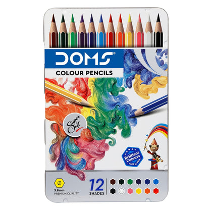DOMS Fsc 12 Colour Pencil Flat Tin Multicolor