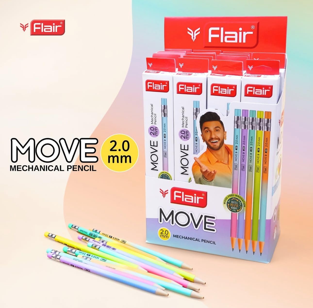 Flair Move 2.0mm Mechanical Pencil Set of 10