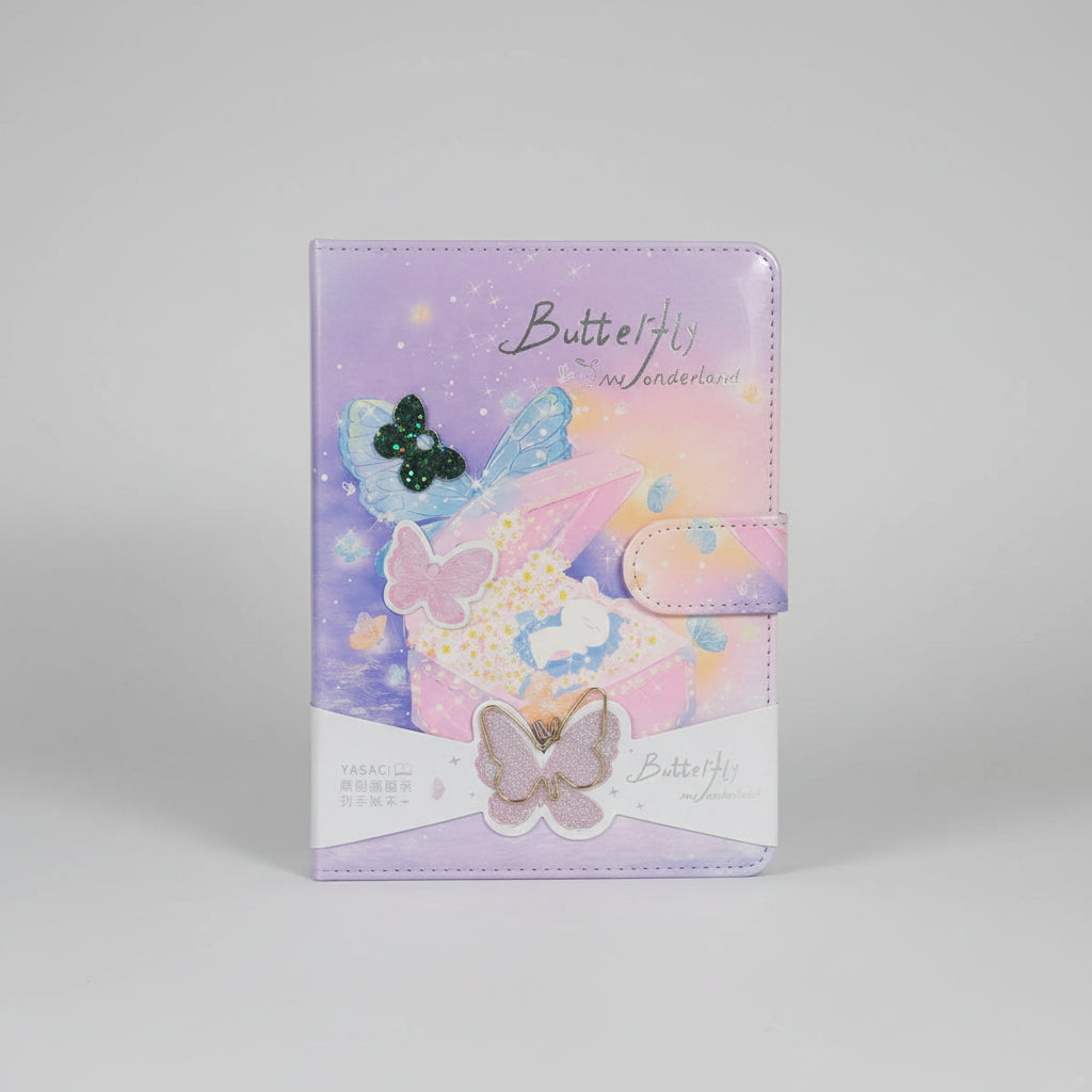 Fancy Butterfly Side Lock Style Diary