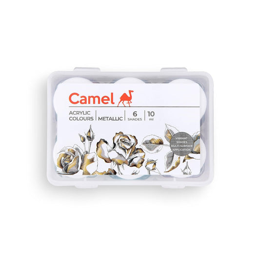Camel Acrylic Metallic Color - 10ml each, 6 Shades