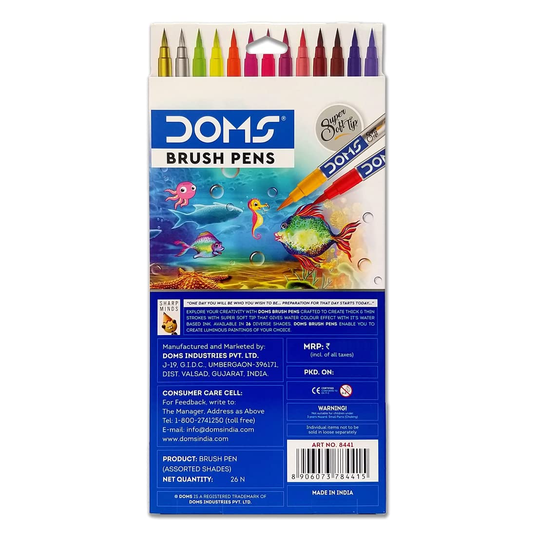 DOMS Brush Pen Box Pack Set Of 26 Shades