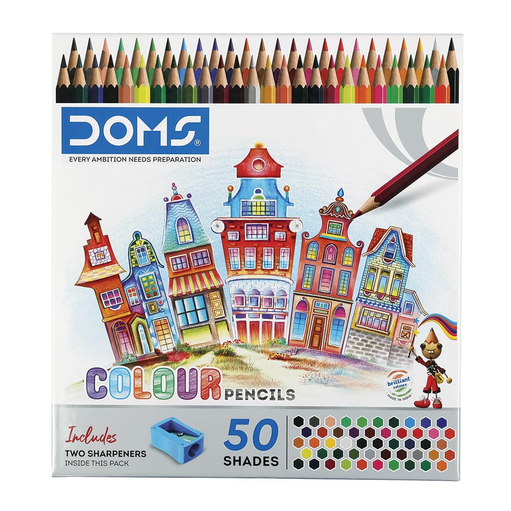 DOMS Colour Pencils Box Pack of 50 Shades