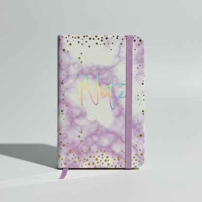 Iridescent 'Note' Pocket Diary / Journal - Marble & Gold Foil Design