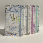 Iridescent 'Note' Pocket Diary / Journal - Marble & Gold Foil Design