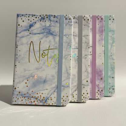 Iridescent 'Note' Pocket Diary / Journal - Marble & Gold Foil Design