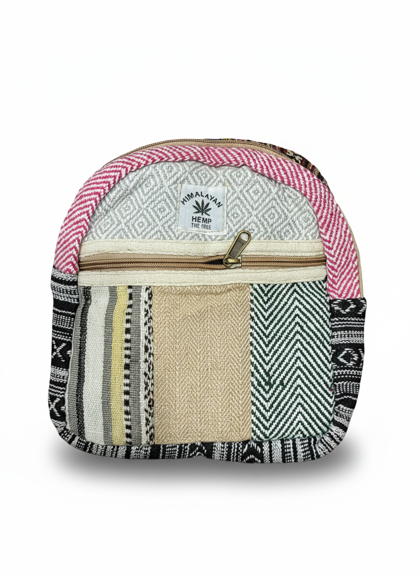 Hemp Patchwork Zipper Pouch