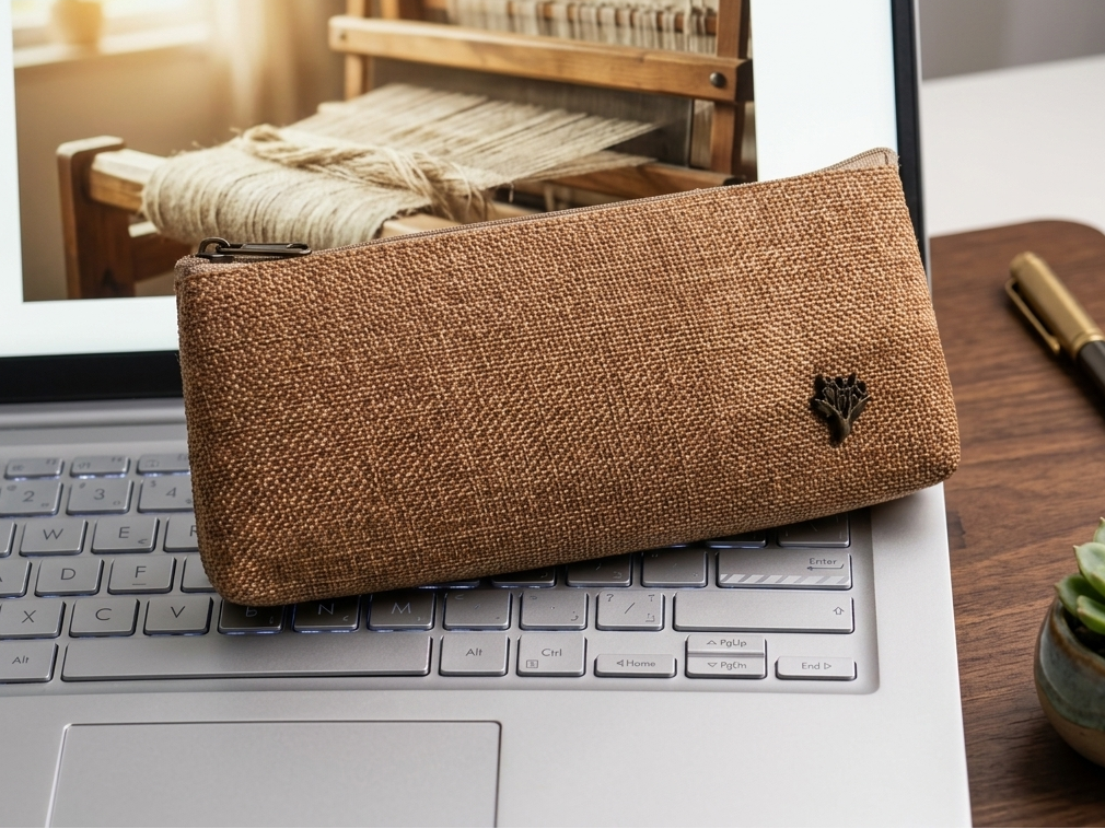 Jute Material Pencil Case