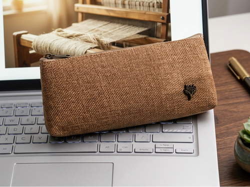 Jute Material Pencil Case