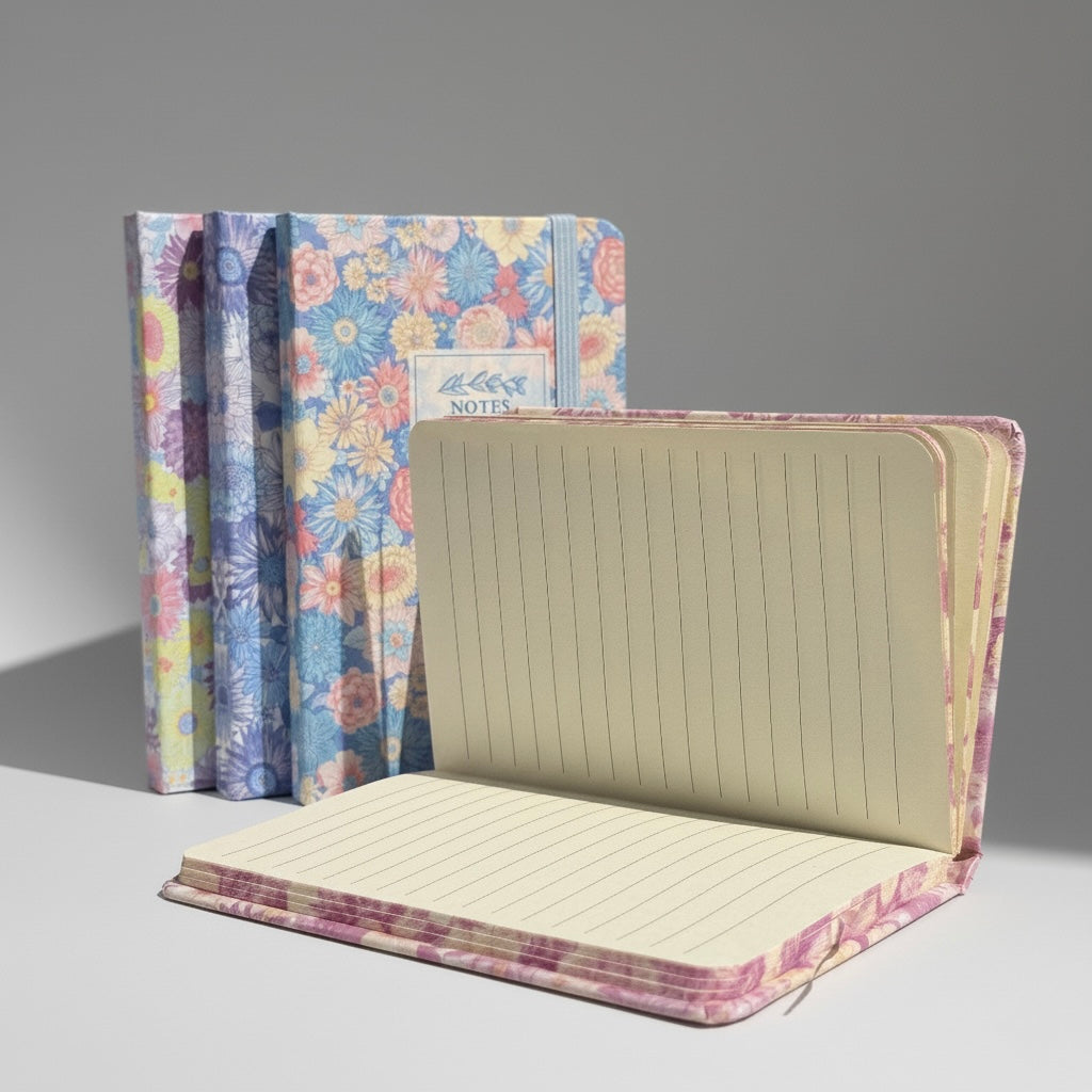Serene Blue Floral Pocket Notebook
