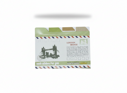 Vintage London Bridge Airmail-Style Sticky Notes – Retro Travel Memo Pads