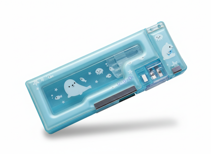 Aqua Marine Double-Sided Seal Pencil Case