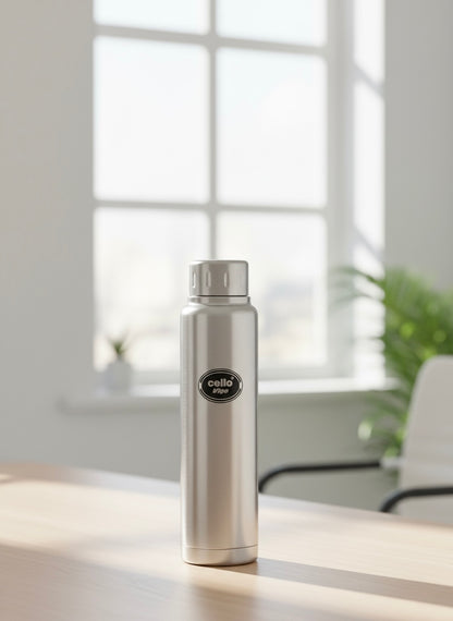 Cello Vigo Insulated Stainless Steel Water Bottle/Flask - 500ml, Silver