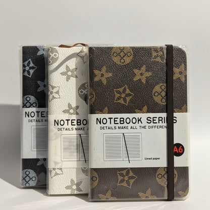 Luxury Monogrammed Hardcover Pocket Diary / Notebook - Brown & Gold