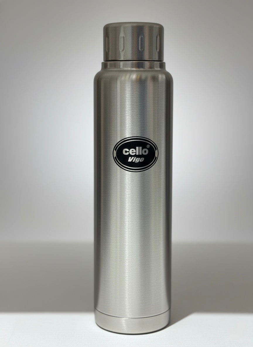 Cello Vigo Insulated Stainless Steel Water Bottle/Flask - 500ml, Silver