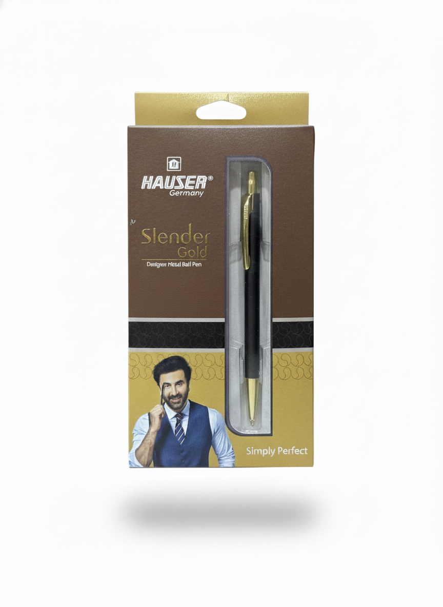 Hauser Slender Gold Ball Pen – Elegant & Luxurious Writing