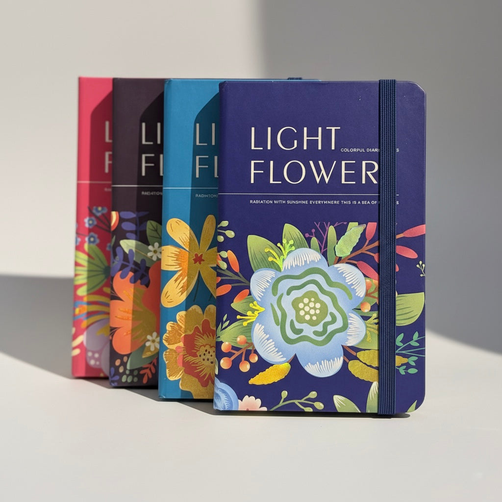Light Flowers Navy Pocket Diary
