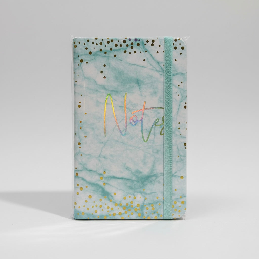 Iridescent 'Note' Pocket Diary / Journal - Marble & Gold Foil Design