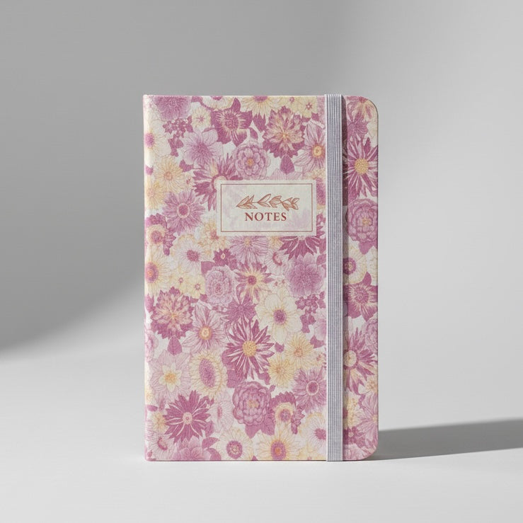 Serene Blue Floral Pocket Notebook