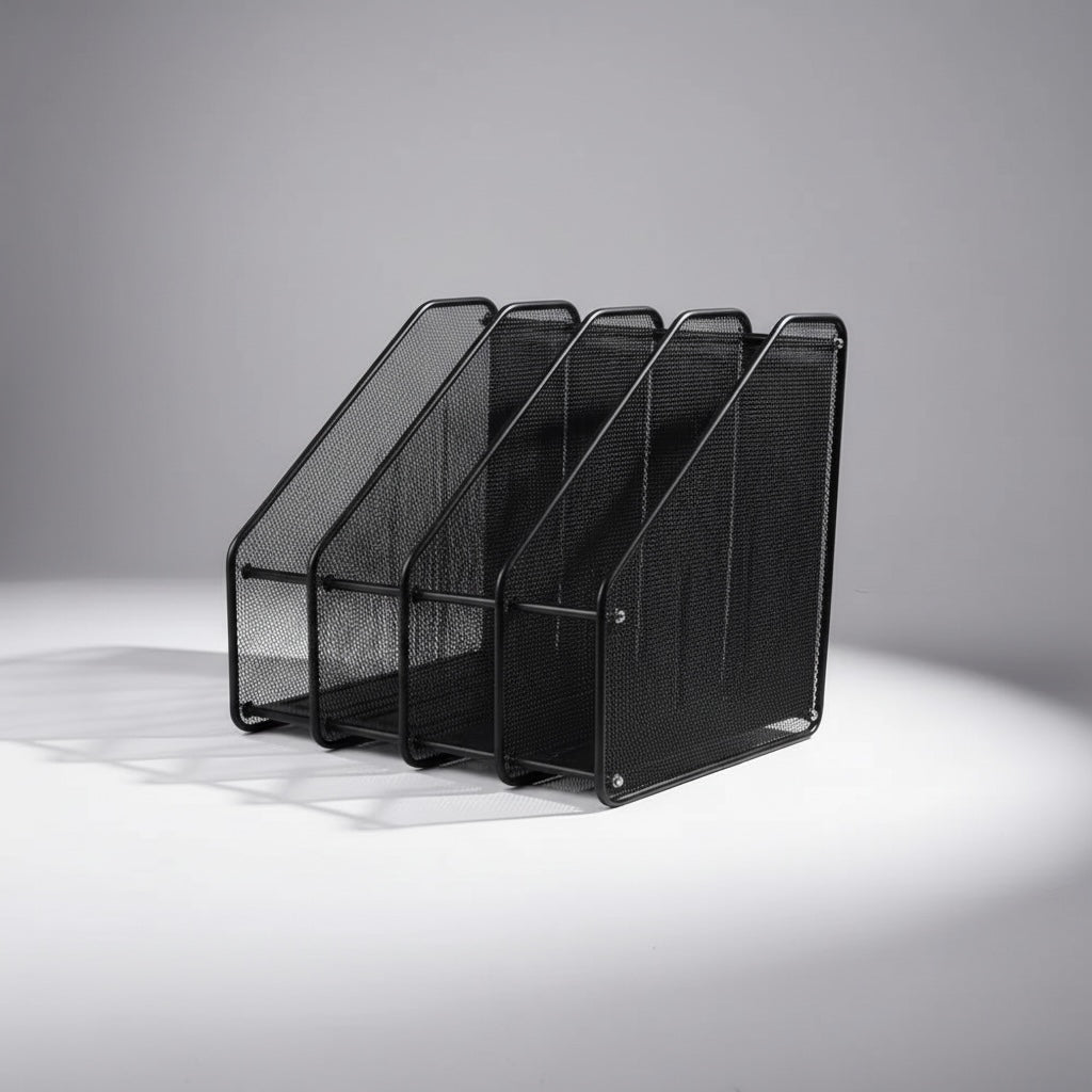 Mesh Desk File Organizer – 4 Slot Document Holder