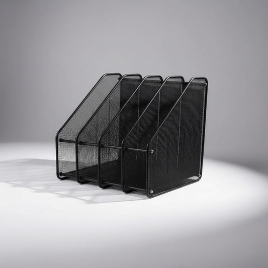 Mesh Desk File Organizer – 4 Slot Document Holder